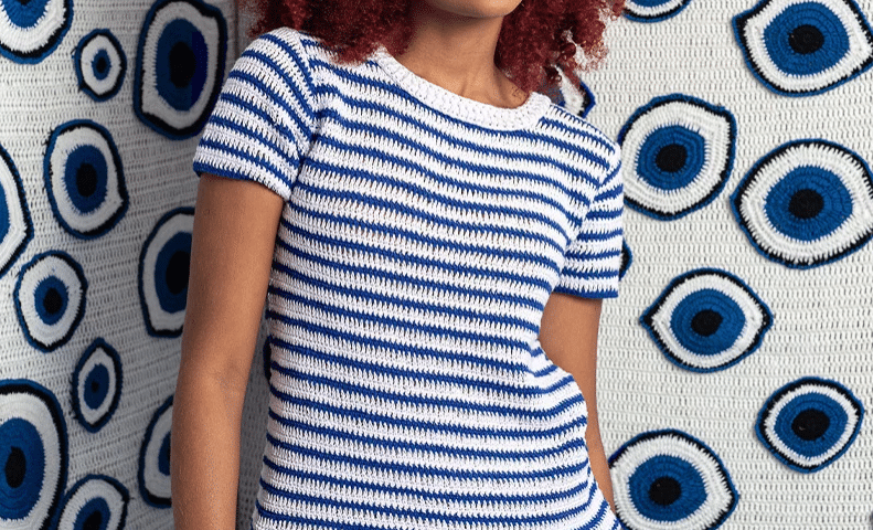 Blusa de crochê Navy - Euroroma
