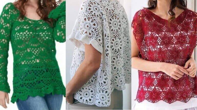 100 Modelos de Blusas de Crochê Modernas: Gráfico dos pontos – Parte 2