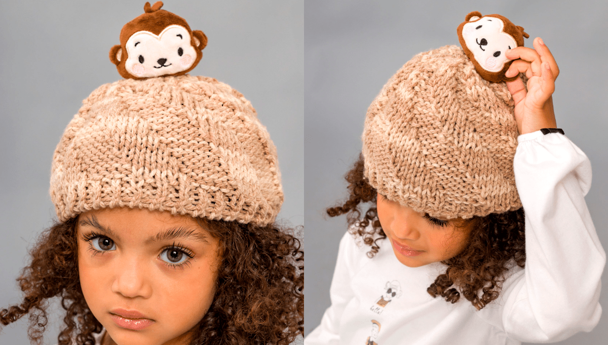 Gorro de Tricô Kids Macaco Tobias
