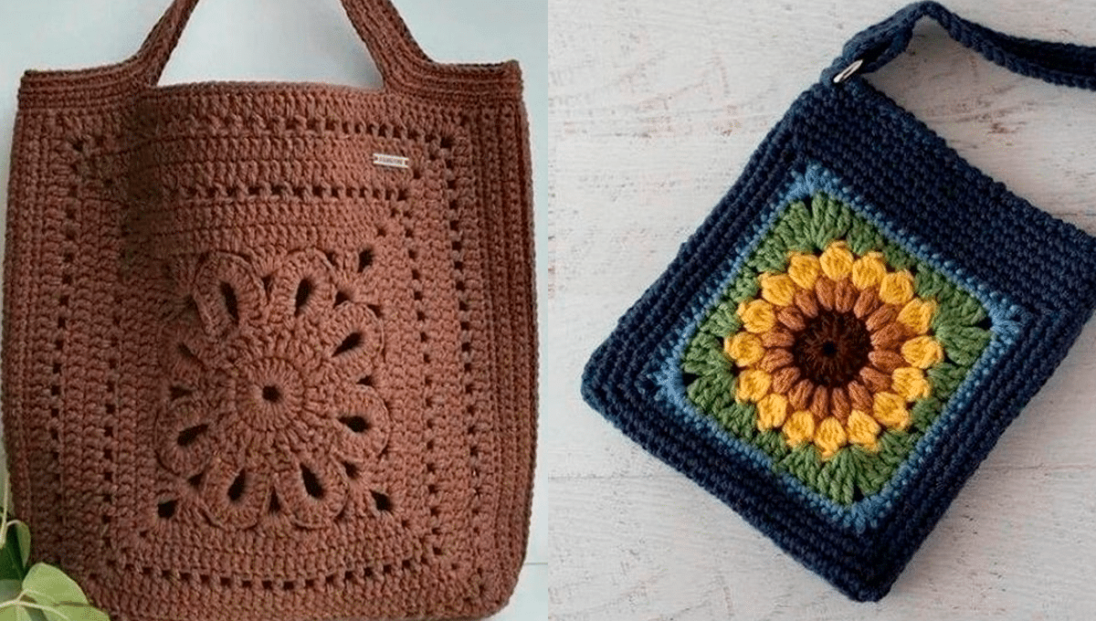 Bolsas de Crochê com Barbante