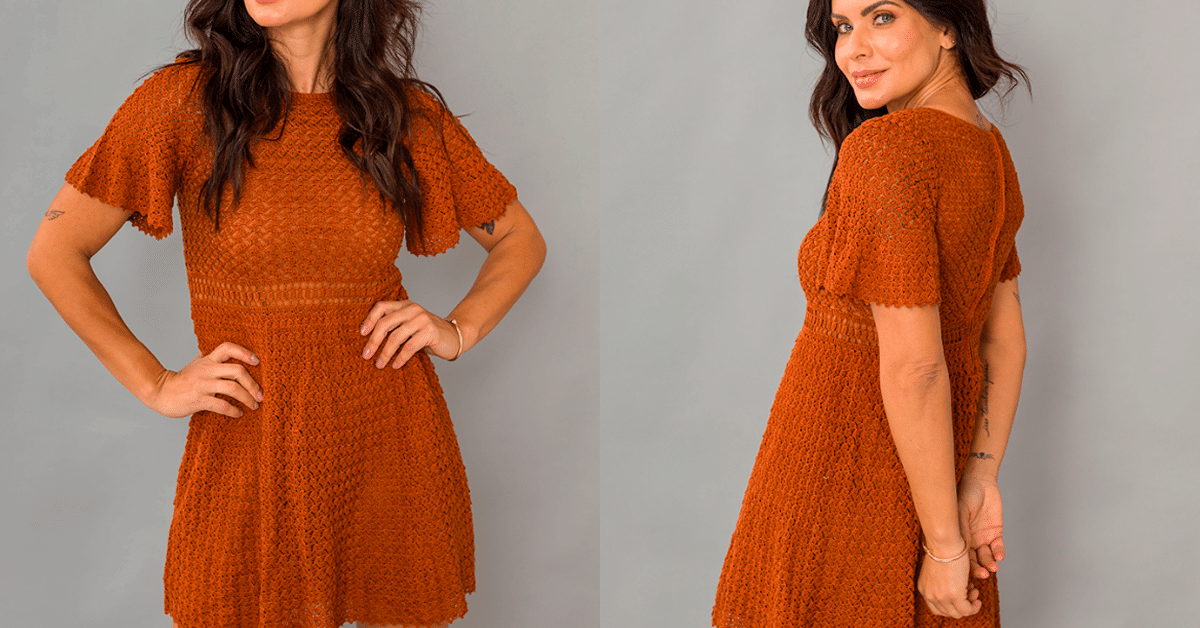 Vestido de Crochê Terracota