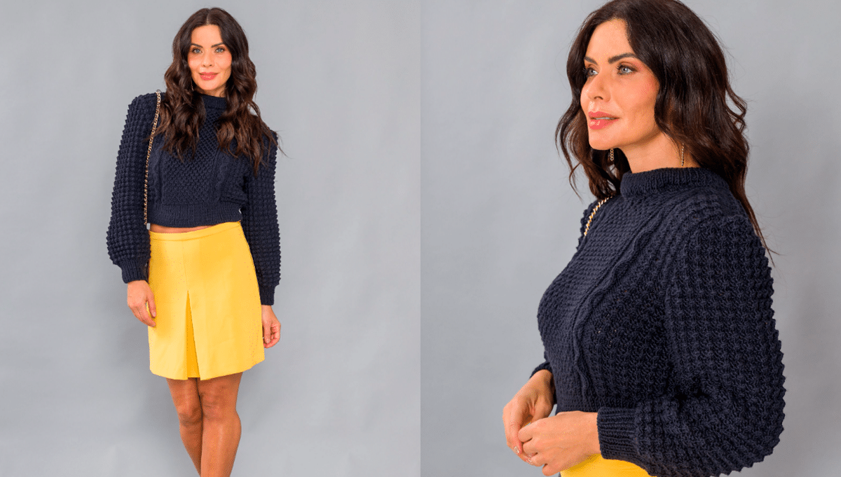 Blusa de Tricô Manga Bufante