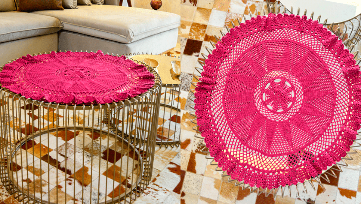 Toalha em Crochê Magenta