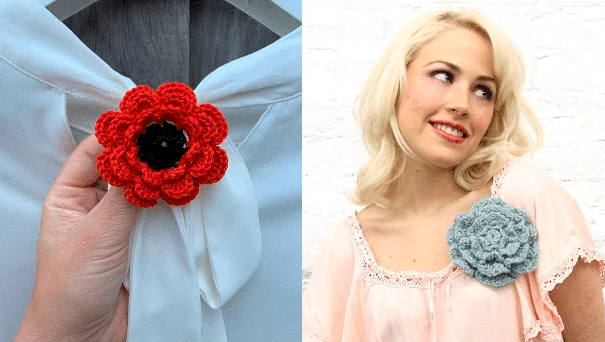 Flor de Crochê Para Aplicação