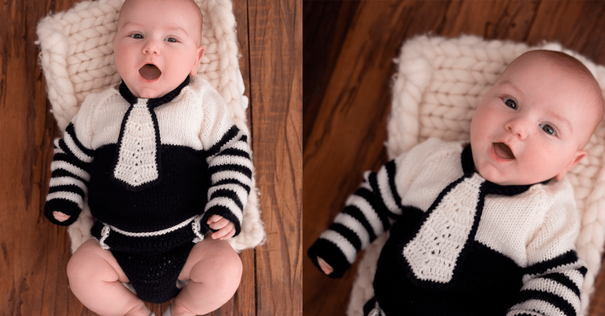 Conjunto de Crochê Infantil Preto e Branco