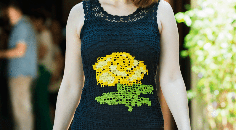 Blusa de Crochê Preta