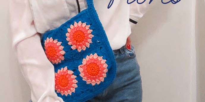 Bolsa de Crochê com Flores