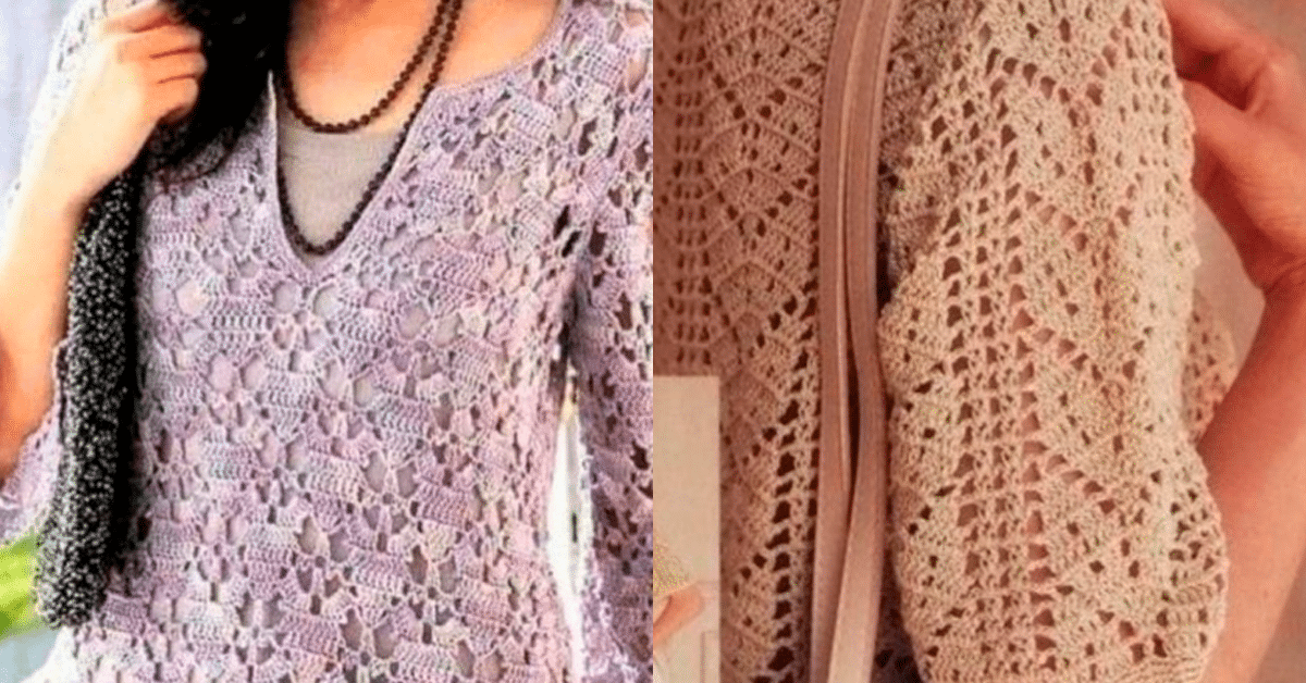 Blusas de Crochê com Amostras Detalhadas e Pontos Fantasia