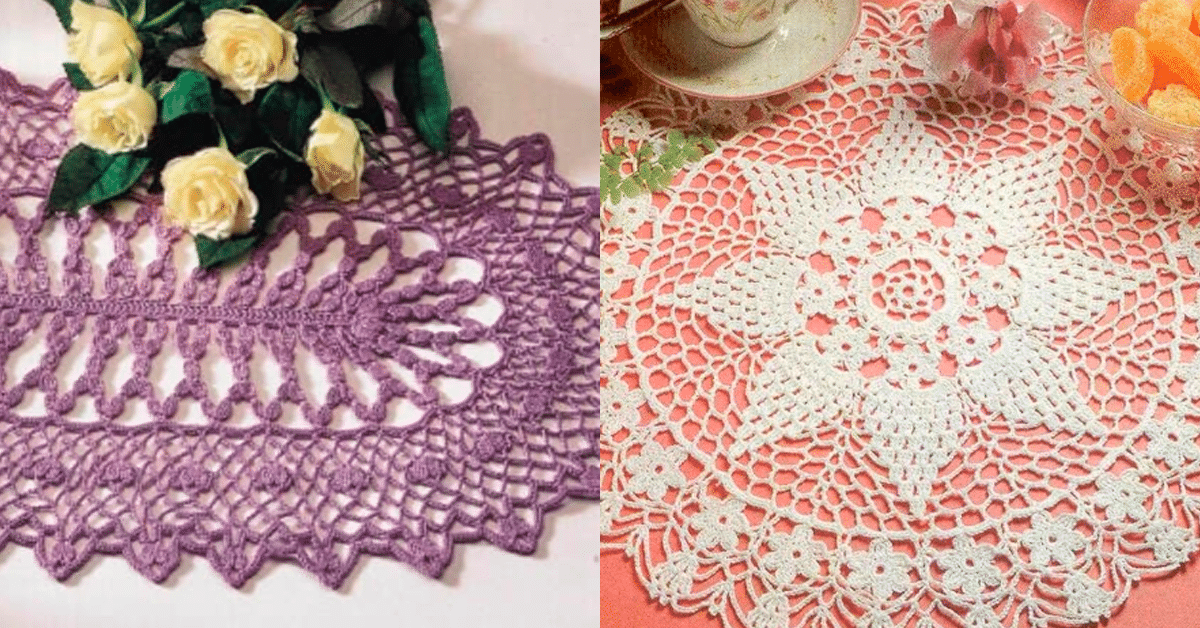 Mesa Posta com Crochê: Centrinhos de Mesa com Graficos Pt 2