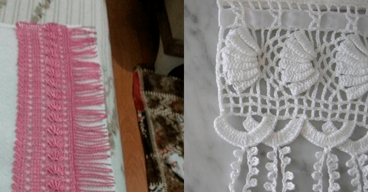 Bicos de Crochê para Panos de Prato com Gráficos: Valorize Suas Peças Pt 2