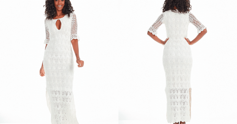 Vestido de Crochê Off Belíssimo com Passo a Passo