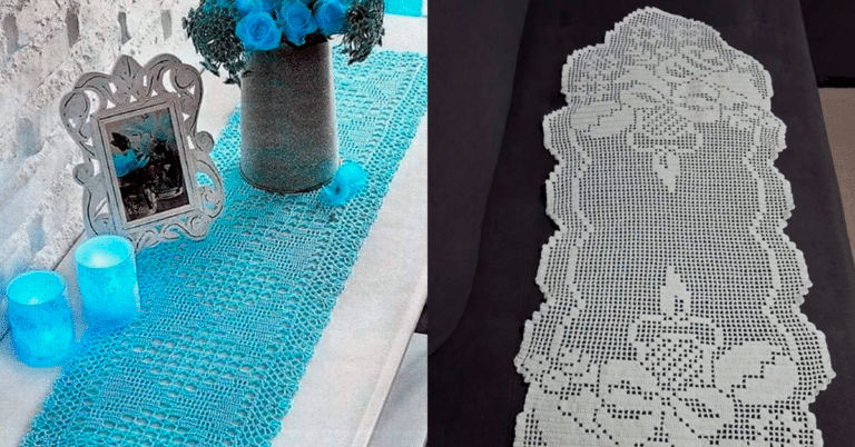 Caminhos de Mesa em Crochê com Graficos Gratis para Download Agora Pt 1