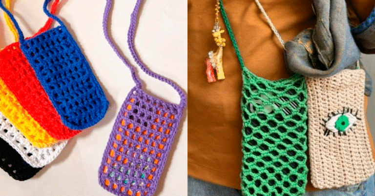 Inspirações: Bolsinhas de Croche Simples e Facil com Ponto Tela