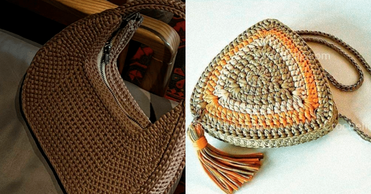 Bolsas de Crochê com Fio Náutico - 21 Idéias Inspiradoras e Gráficos Pt 2