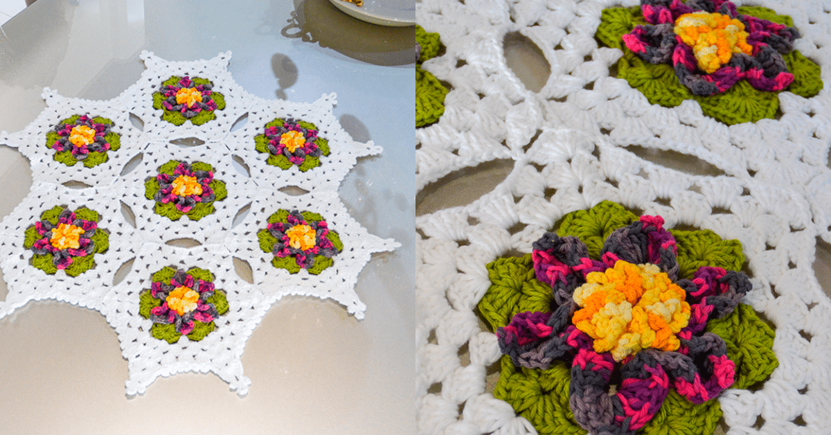 Centro de Mesa em Crochê Jardim Perfeito para Seu Lar