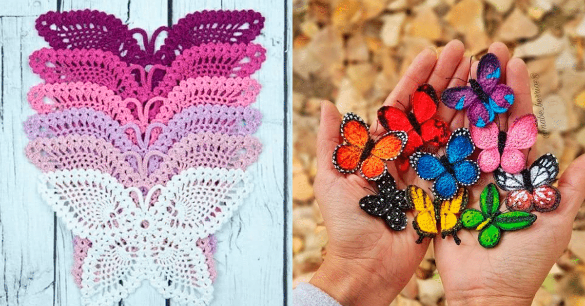 Lindos Enfeites Artesanais: Borboletas em Crochê com Gráfico