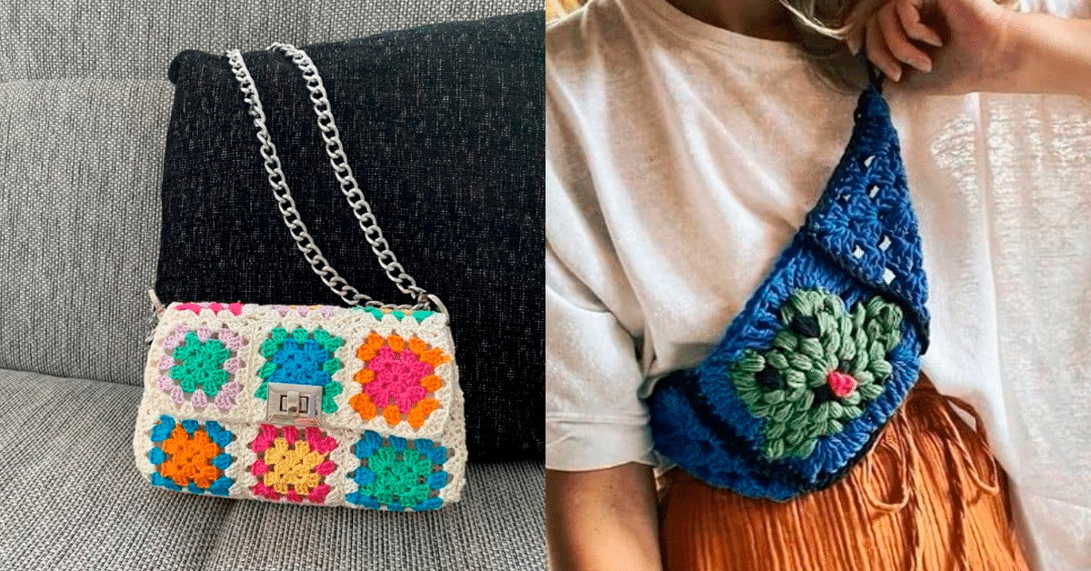 Bolsas em Crochê Simples e Modernas : Inspire se nas Cores e Formas Pt 3