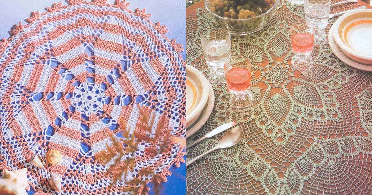 Mesa Posta com Crochê: Centrinhos de Mesa com Graficos Pt 4