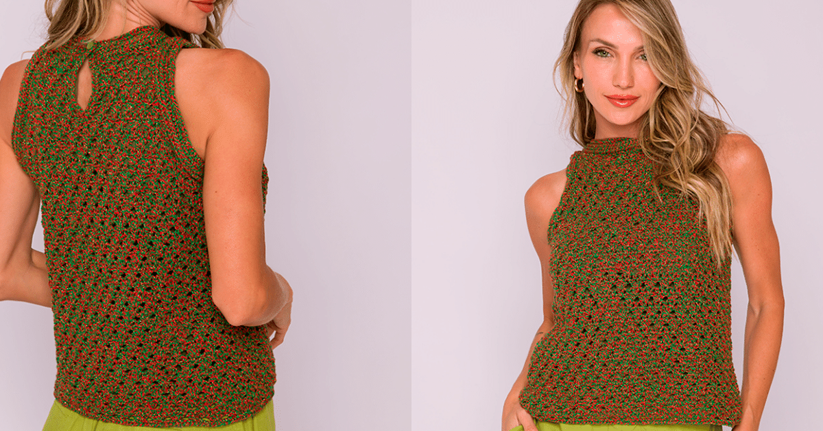 Blusa de Crochê Natalina Passo a Passo Detalhado