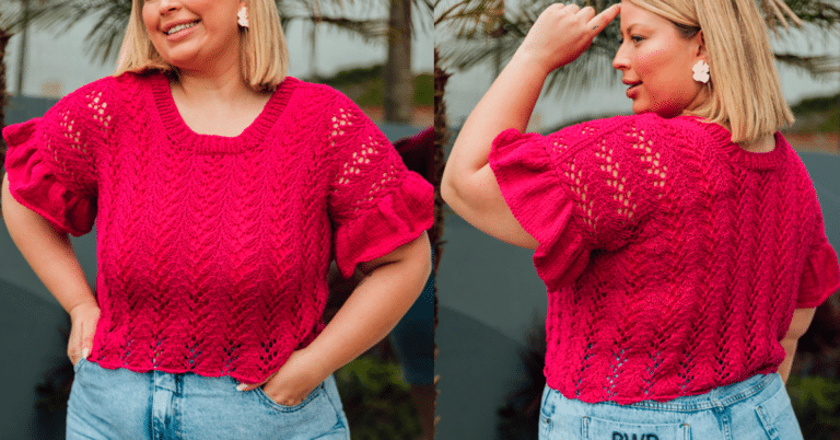 Blusa em Tricô Rendada Belíssima com Gráfico e Passo a Passo