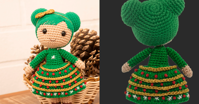 Amigurumi Boneca Natalina Pinheiro Passo a Passo Detalhado