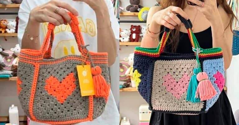 Bolsas de Crochê Bem Simples e Lindas - Ideias para Inspiração Pt 2