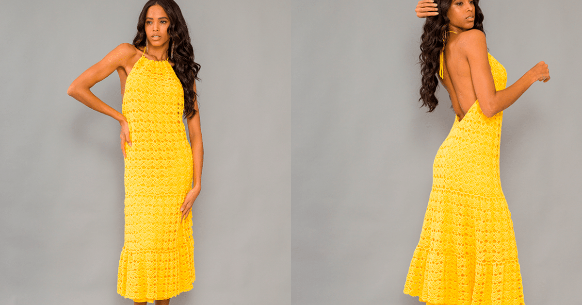 Gráficos Fáceis dos Pontos de Vestido em Crochê Gouda