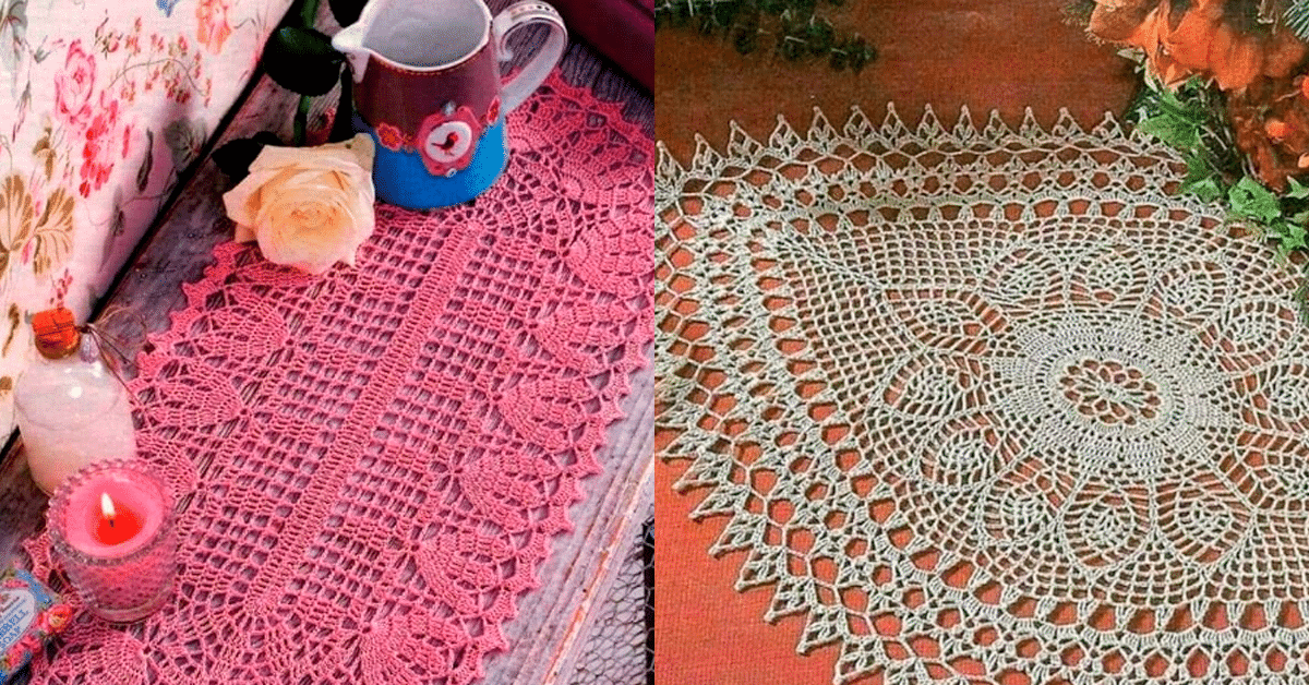 7 Caminhos de Mesa em Crochê Muito Especiais com Gráficos