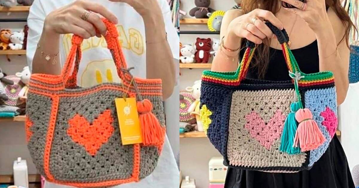 Bolsas de Crochê Bem Simples e Lindas - Ideias para Inspiração Pt 2