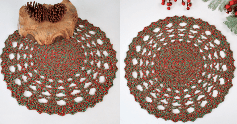 Centro de mesa em crochê fácil e simples para o natal