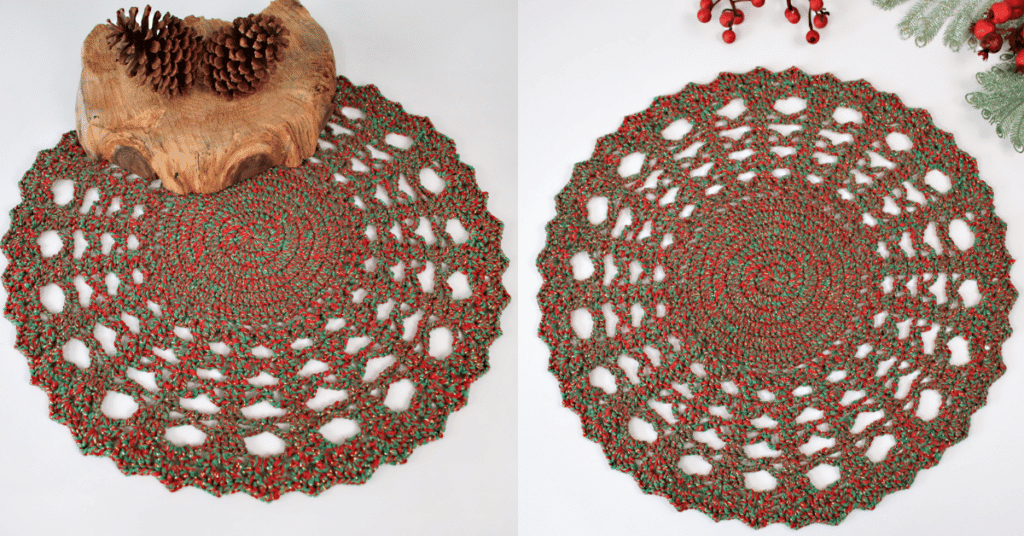 Centro de mesa em crochê fácil e simples para o natal