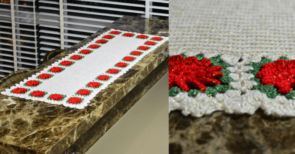 Trilho de crochê brilhoso para o Natal: Passo a Passo