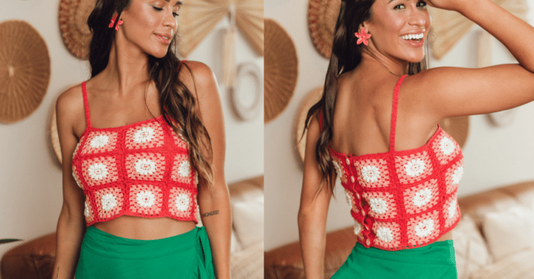 Cropped de crochê para usar no natal: Passo a passo e gráficos