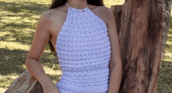 Vestido Branco de Crochê 