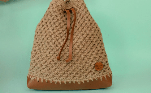 Mochila de Crochê marrom Ecosoft
