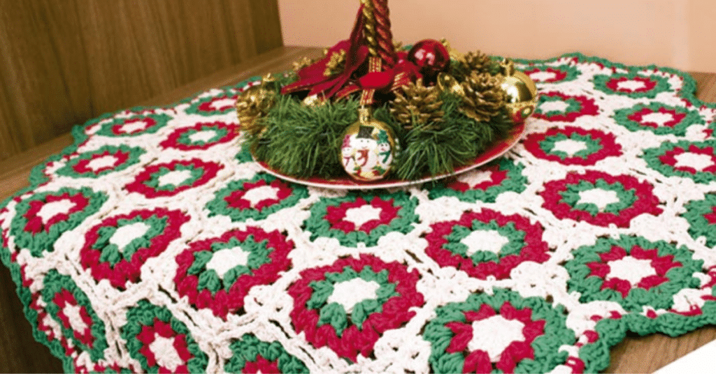 Centro de Mesa em Crochê para o Natal com Gráficos p Copiar