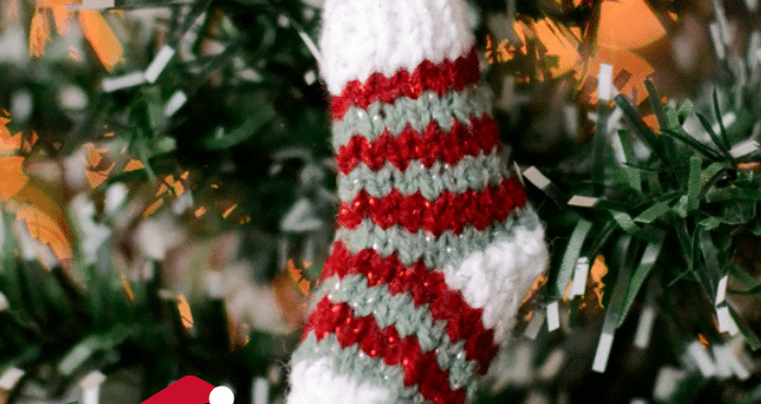 Meia de Tricô: Enfeite de árvore de Natal