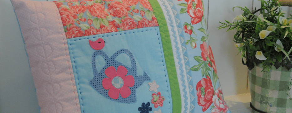Almofada Regador Patchwork - Com Gráficos