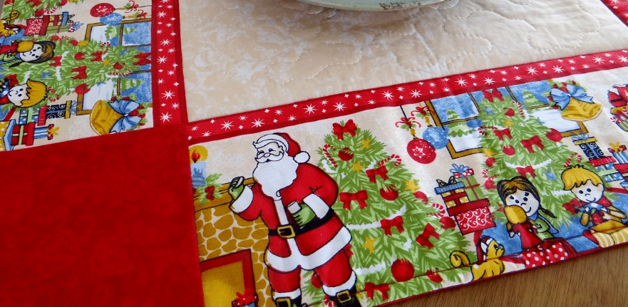 Centro de Mesa Papai Noel: Um Toque de Patchwork Para o Natal