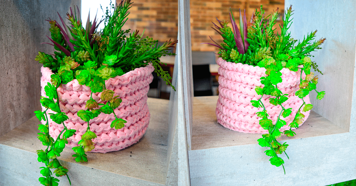 Decoração e Organização: Cesto em Crochê Pequeno c Gráficos