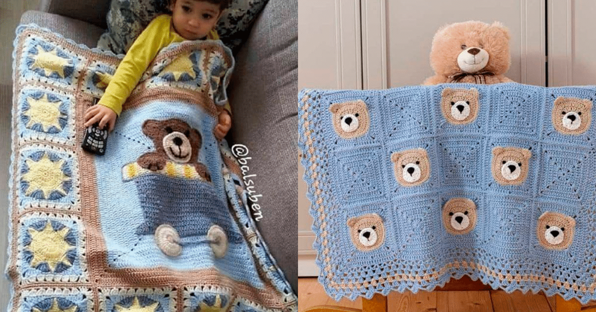Colchas de Crochê Infantil de Bichinhos com Gráfico para Copiar