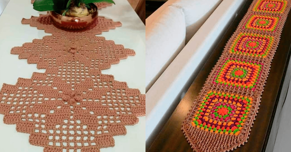 Trilho de Mesa Em Crochê Fácil para Iniciantes e Modelos com Gráficos