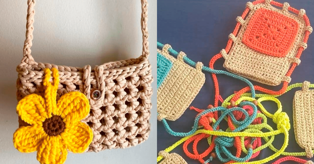 Bolsinhas de Crochê Bem Simples e Modernas para Copiar