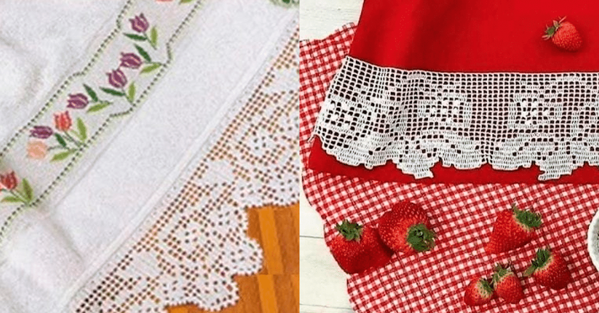 Barradinhos de Crochê Variados para Toalhas e Panos de Prato