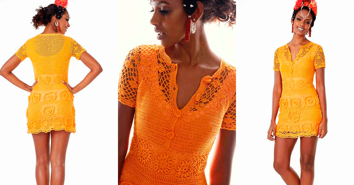 Artesanato INCRÍVEL para o Verão: Vestido em Crochê Cenoura