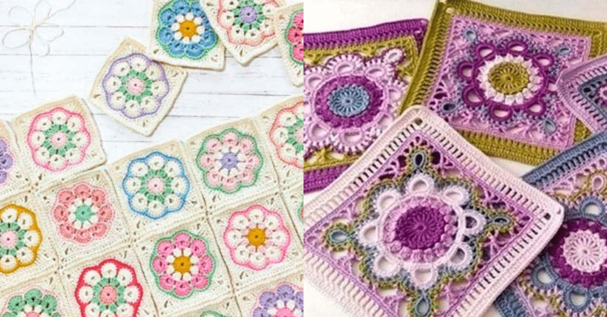 INCRÍVEIS e Coloridos Squares de Crochê e Pontos para Vestuário