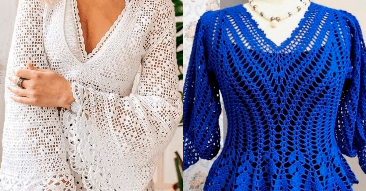 Modelos de Blusas de Crochê Modernas e Cheias de Estilo com Gráfico dos Pontos