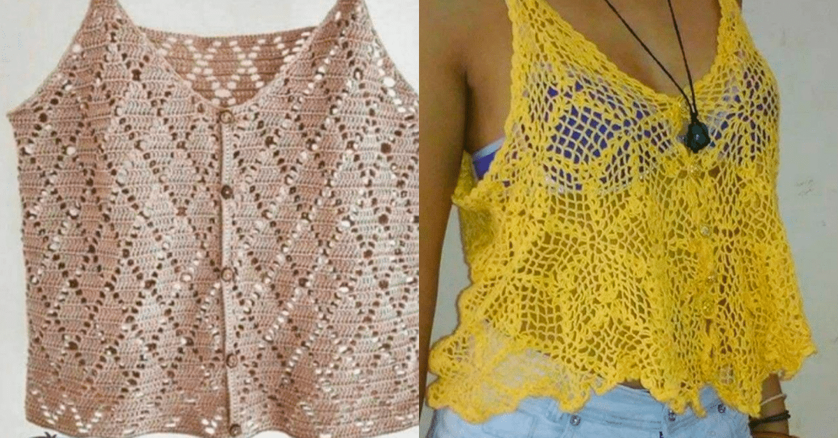 Lindos Tops de Croche para o Verão - Gráficos Fáceis de Copiar