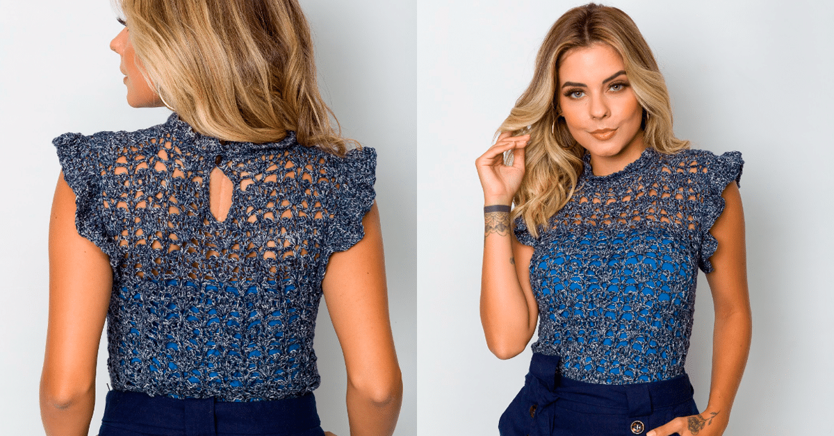 Linda Blusa em Crochê Eclipse com Passo a Passo Detalhado