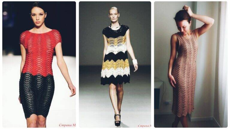 Tecendo Elegância: Belíssimos Vestidos de Crochê com Ponto Chevron ou Zig Zag